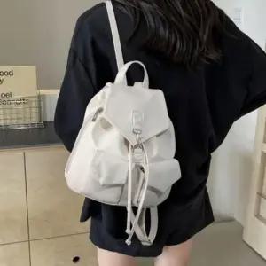 투 백백 백팩 레트로 스타일 가벼운 가방상점 포켓 데일리 전면 가방 여자 대학생