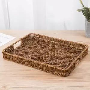 센스 GYU739Q8 사각 라탄짜임 트레이 40x30cm 다과 라탄바스켓