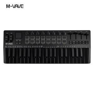 SMK-37 프로 37키 블랙 MIDI 컨트롤러 16개의 RGB 패드 8개의 노브 내장 신디사이저 휴대용
