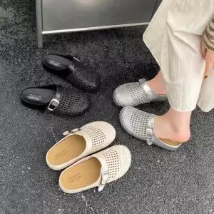 [제이시]제이시 앞막힌 펀칭 볼넓은 여름통굽 슬리퍼 3cm S187