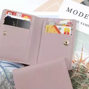 6개 포켓 세로 명함 신분증 신용카드 지갑 연보라1P