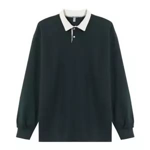 남자 오버핏 배색 카라 긴팔 티셔츠 AC-KAA-Q001-그린