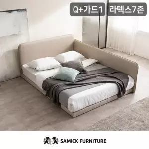 삼익가구 루시 슬림형 저상형 침대 라텍스 7존 독립 매트리스-퀸)+가드1