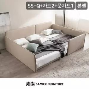 삼익가구 루시 슬림형 저상형 패밀리 침대 SS+Q 파워 본넬 매트리스)+가드2+풋가드1