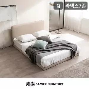 삼익가구 루시 슬림형 저상형 침대 라텍스 7존 독립 매트리스-퀸)