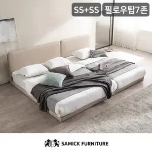 삼익가구 루시 슬림형 저상형 패밀리 침대 SS+SS 필로우탑 7존 독립 매트리스)