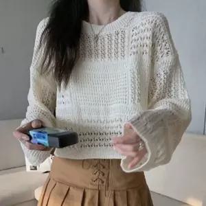 (색상 화이트)여름그물니트 커버업 니트 여름 1P 화이트 그물 여성 시스루 그물긴팔티 짜임