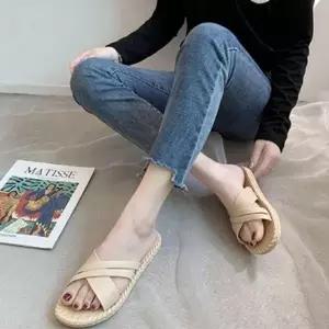 여성 여름 일상 캐주얼 엑스디자인 샌들 에나멜 쪼리 슬리퍼 샌들 여름