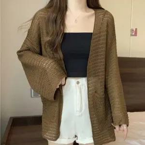 휴양지룩여성봄가디건 핏 그물 루즈 썸머 데일리 오픈 여성여름니트 엄마 가디건 여름