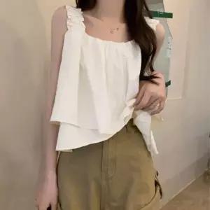 프릴 A라인 민소매 나시 블라우스 여성 여름 상의 1P 여리여리 슬림핏 나시