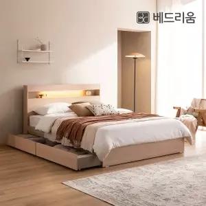 [신세계라이브쇼핑][베드리움] 파인드 LED 서랍형침대Q+릴렉서 허리특허 유로탑(M.H)