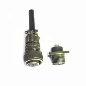 MS3106A14S-2S 산업용 원형 커넥터 1세트 MIL-DTL-5015 시리즈 나사형 4핀 접촉 솔더 남성 스트레이트 14S
