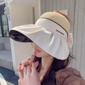 차단 여름 돌돌이 버킷햇 썬캡 휴양지 썸머 빅리본 자외선 모두팜