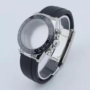 NEITON 39mm 이어 글래스 쿼트 스테인레스 스틸 케이스 고무 스트랩 VK63 무브먼트 호환