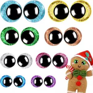 160PCS 아미구루미 3D 글리터 크로셰 인형용 대형 안전 눈 DIY 곰 공예 동물 제작 용품 12-18mm