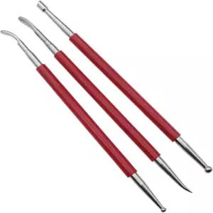 선네이트 3 PCS 가죽 프레스 문지르기 도구 스테인리스 스틸 조각 모델링 DIY 공예용