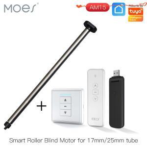 Moes 자동 튜브형 롤러 블라인드 모터 쉐이드 원격 제어 17mm RF433 AM15