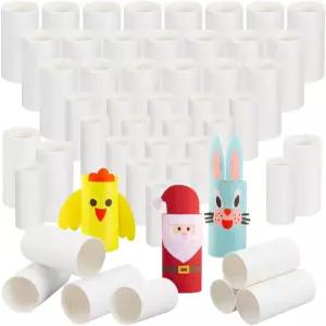 ACRNIGHEET 120팩 공예용 판지 튜브 60pcs 3.9x2 인치 및 3.3x1.6 흰색 DIY 빈 화장지 롤 프로젝트용 원형