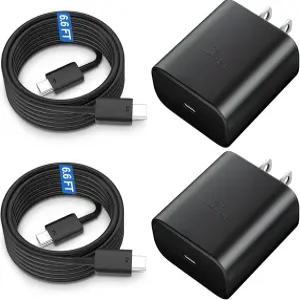 삼성 갤럭시 S26 울트라/S26/S26+/S25 울트라/노트 10 플러스용 45W USB C 고속 충전기 6.6피트 안드로이드