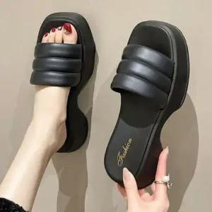 여성 캐주얼 통굽 디자인 뮬 블로퍼 샌들 여름 여성 뮬 샌들 신발