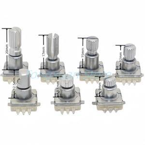 2pcs EC11 인코더 코드 푸시 버튼이있는 로터리 스위치 30 무한 회전 SMD 5pin 하프 플럼 샤프트