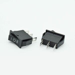 5개/몫 AC 250V 3 핀 SPDT KCD3 ON-OFF-ON 위치 보트 로커 검정색