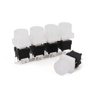 Honyone TS6 라운드 탑 캡 8 핀, LED 순간 리셋, DPDT PCB 미니 푸시 단추 택트 스위치, 10mm, 5 개
