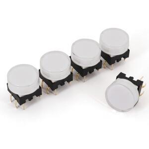 LED 순간 SPST PCB 푸시 단추 클릭 택트 스위치, 비디오 프로세서용, TS27 라운드 15mm 6 핀, 5 개