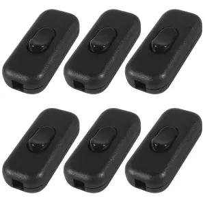 DWEII 6PCS 인라인 코드 스위치 켜짐/꺼짐 램프 제어 장치 로커 AC120V 10A 250V 6A 테이블 데스크 적합 -