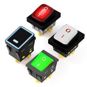 1PCS 30x22mm 로커 스위치 헤비듀티 30A T85 정격 IP67 방수 12-24V/110-220V 해양 보트 자동 토글 제어