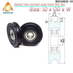 2pcs Delrin POM 8x40x10mm U 형 그루브 베어링 휠 보어 직경 나일론 트랙 가이드 롤러 풀리