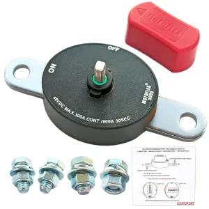 ON/Off 배터리 차단 스위치 12V-48V 300A 사이드 포스트 GM 차량 트럭 해양 보트 RV 트레일러 골프 카트용