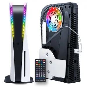 JUSPRO PS5 LED 라이트 스트립 슬림 콘솔 디지털 에디션 및 일반 호환되는 RGB 링 키트 액세서리