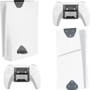 PS5 및 슬림 게임 콘솔 PlayStation 5 표준 디지털 에디션 수직 벽 디스플레이 컨트롤러 마운트 2개 검은색