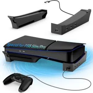 4포트 USB 허브가 장착된 PS5 콘솔용 KOVA 수평 스탠드 플레이스테이션 5 액세서리용 베이스 홀더 슬림