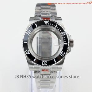 40mm NH35 시계 케이스 무브먼트 용 스테인레스 스틸 사파이어 28.5mm 다이얼 Oyater Jubilee 팔찌 Submari
