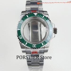 40mm 시계 케이스 블랙 그린 세라믹 베젤 사파이어 스테인레스 스틸 핏 NH35 무브먼트 28.5mm 다이얼 서브