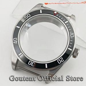 Goutent 39mm 실버 시계 케이스 돔 사파이어 크리스탈 맞는 NH34 ETA 2824 PT5000 자동식 무브먼트