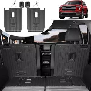 2017-2023 GMC 아카디아와 호환되는 HouCLEMIC 2차 등받이 매트 - 2023년형 승객용 TPE 보호 블랙 킥 전용