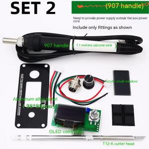 1.3 인치 STC-OLED 납땜 스테이션 철 DIY 부품 키트 T12 디지털 온도 컨트롤러 금속 케이스가있는