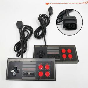 조이스틱 투명 블랙 7 핀 NES 패드 80S 2 개
