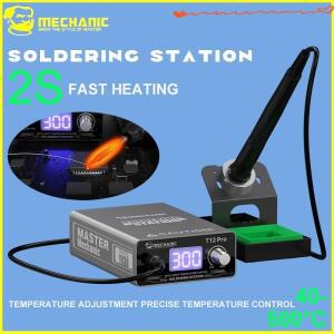 MECHANIC T12 Pro LED 디지털 디스플레이 납땜 스테이션 전기 인두 빠른 가열 지능형 방지 온도 조절기