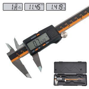 150MM 고정밀 디지털 캘리퍼스 스틸 버니어 기계 MM 해상도 인치 스테인리스 01MM