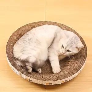 L 사이즈 고양이 장난감 애완 동물 침대 긁힘 보드 골판지 그릇 패드 타원형 그라인딩 클로 액세서리