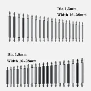 20pcs 직경 1.5mm 스트랩 링크 핀 스프링 바 폭 시계 버클 부품 교체