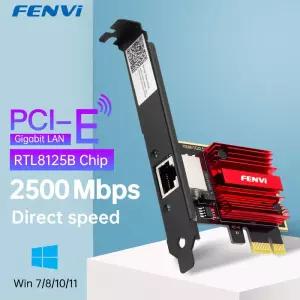 FENVI 2.5G PCI-E-RJ45 네트워크 카드 RTL8125B 칩 100/1000Mbps 2.5Gbps 이더넷 유선 LAN 컨트롤러 어댑터