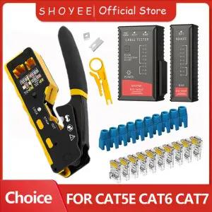 RJ45 압착 도구 키트 Cat5 8P8C 커넥터용 통과 올인원 이더넷 크림퍼