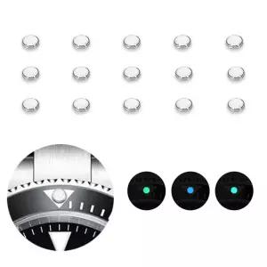 화이트 비즈 블루 그린 빛나는 Pip 시계 베젤 인서트 12시 Lume Pearl Dot Mod 부품 교체 예비 액세서리