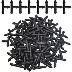 오아시스 50PCS 플라스틱 가시 3 방향 티 커넥터 3/5mm 튜브 급수 파이프 호스 커플 링 마이크로 드립 관개