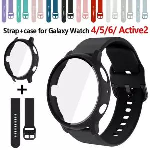 삼성 갤럭시 시계 액티브 2 팔찌 밴드 커버리지 범퍼 forGalaxy Watch 4/5/6 40mm 보호 커버 용 스트랩